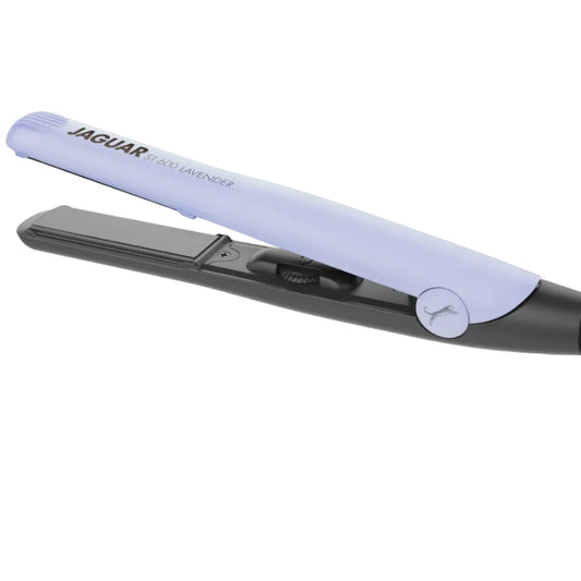 Lavender-colored hair straightener.