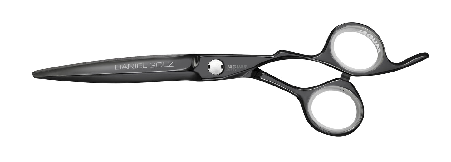 Hairdressing scissors with ergonomic design.