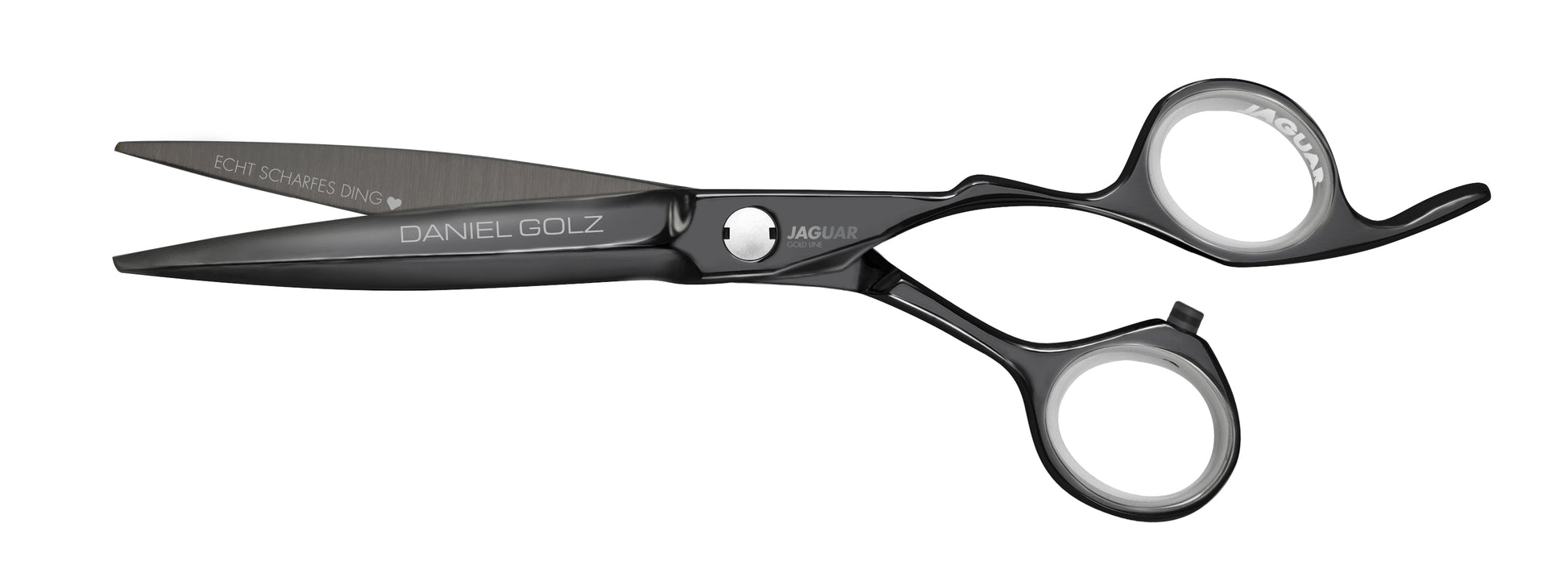 Hairdressing scissors with ergonomic design.