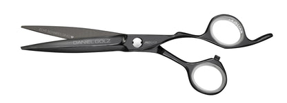 Hairdressing scissors with ergonomic design.