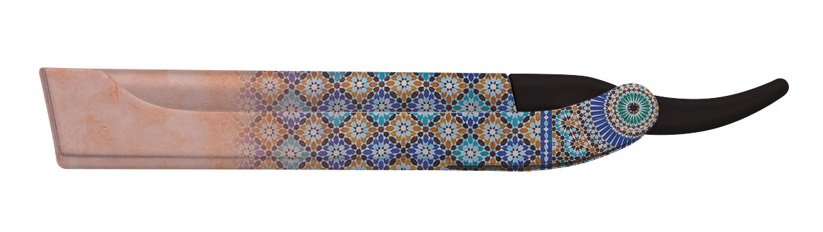 Limitiertes JT1M Salam Marrakesch Rasiermesser im orientalisch inspirierten Design – inklusive 10 Doppelklingen (62 mm), langlebig, hygienisch und sofort einsatzbereit.