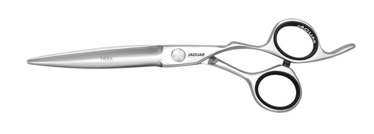 Hairdressing scissors with ergonomic design.