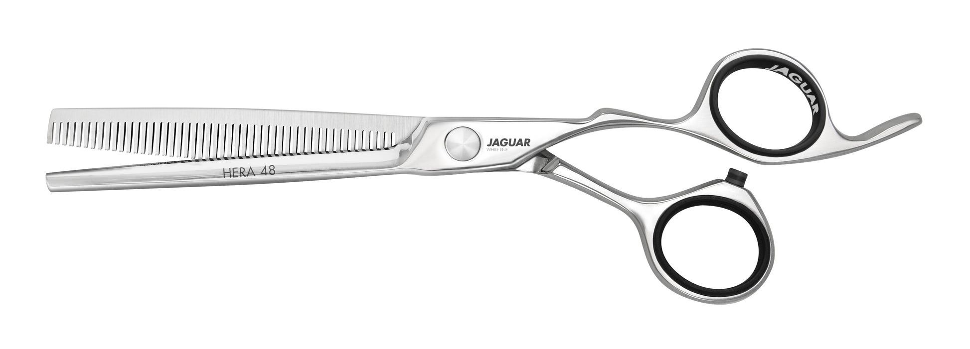 Hairdressing scissors with ergonomic design.