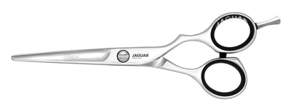 Hairdressing scissors with ergonomic design.