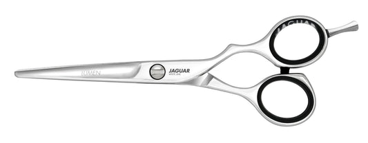 Hairdressing scissors with ergonomic design.