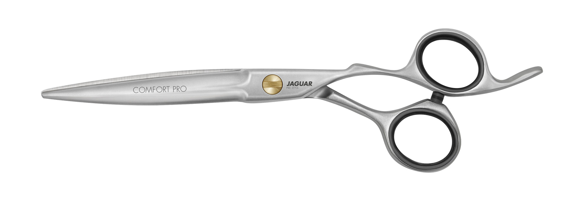 Hairdressing scissors with ergonomic design.