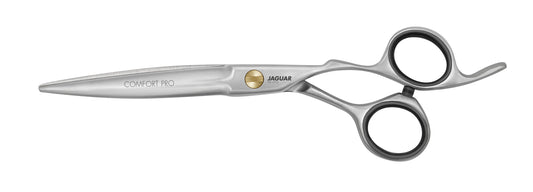 Hairdressing scissors with ergonomic design.