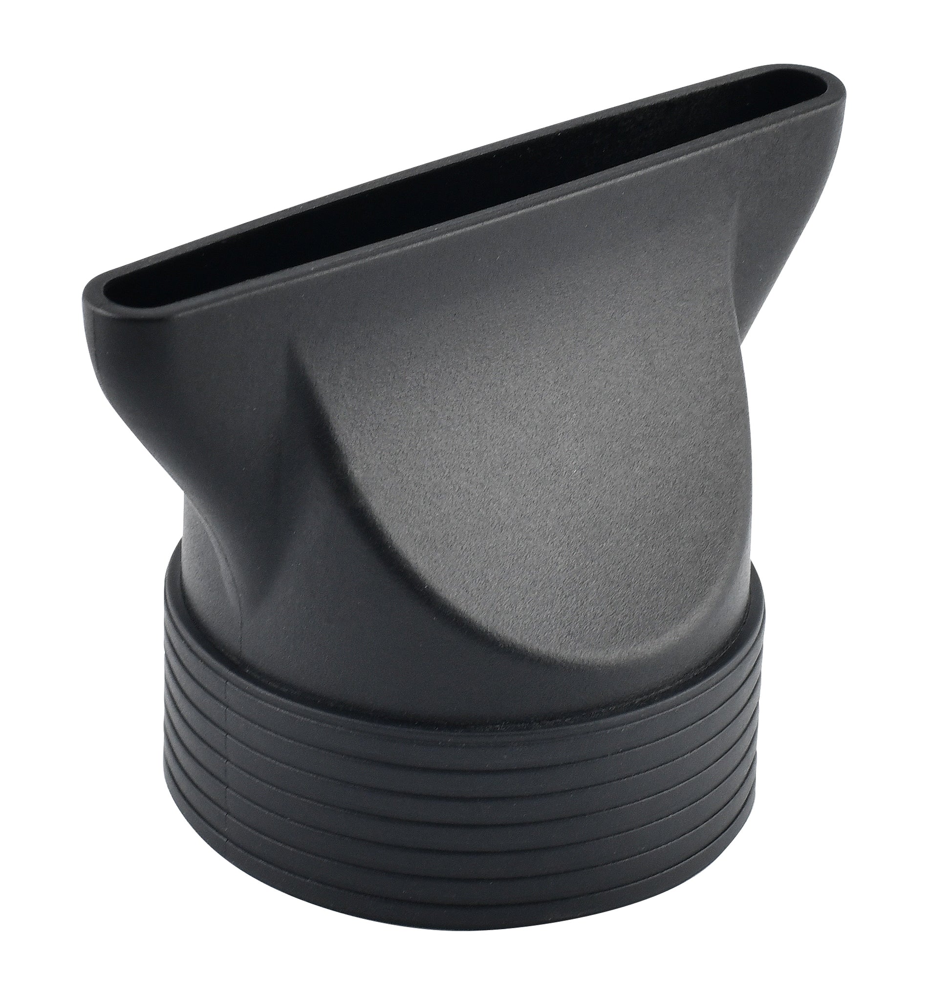 Black nozzle for hair dryers.