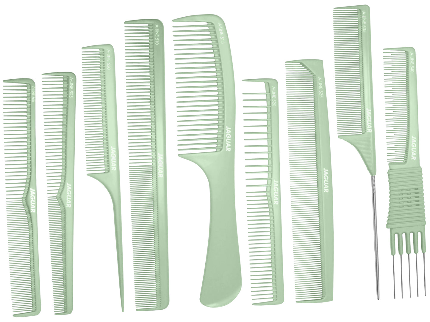 Hair cutting combs in a case