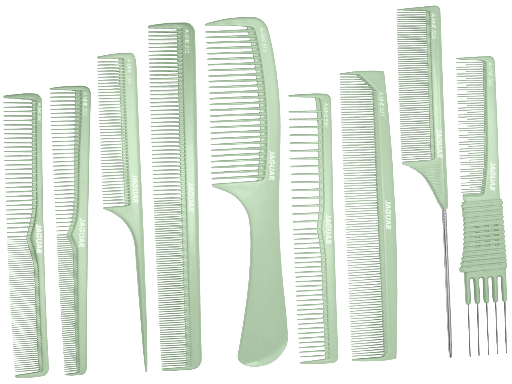 Hair cutting combs in a case