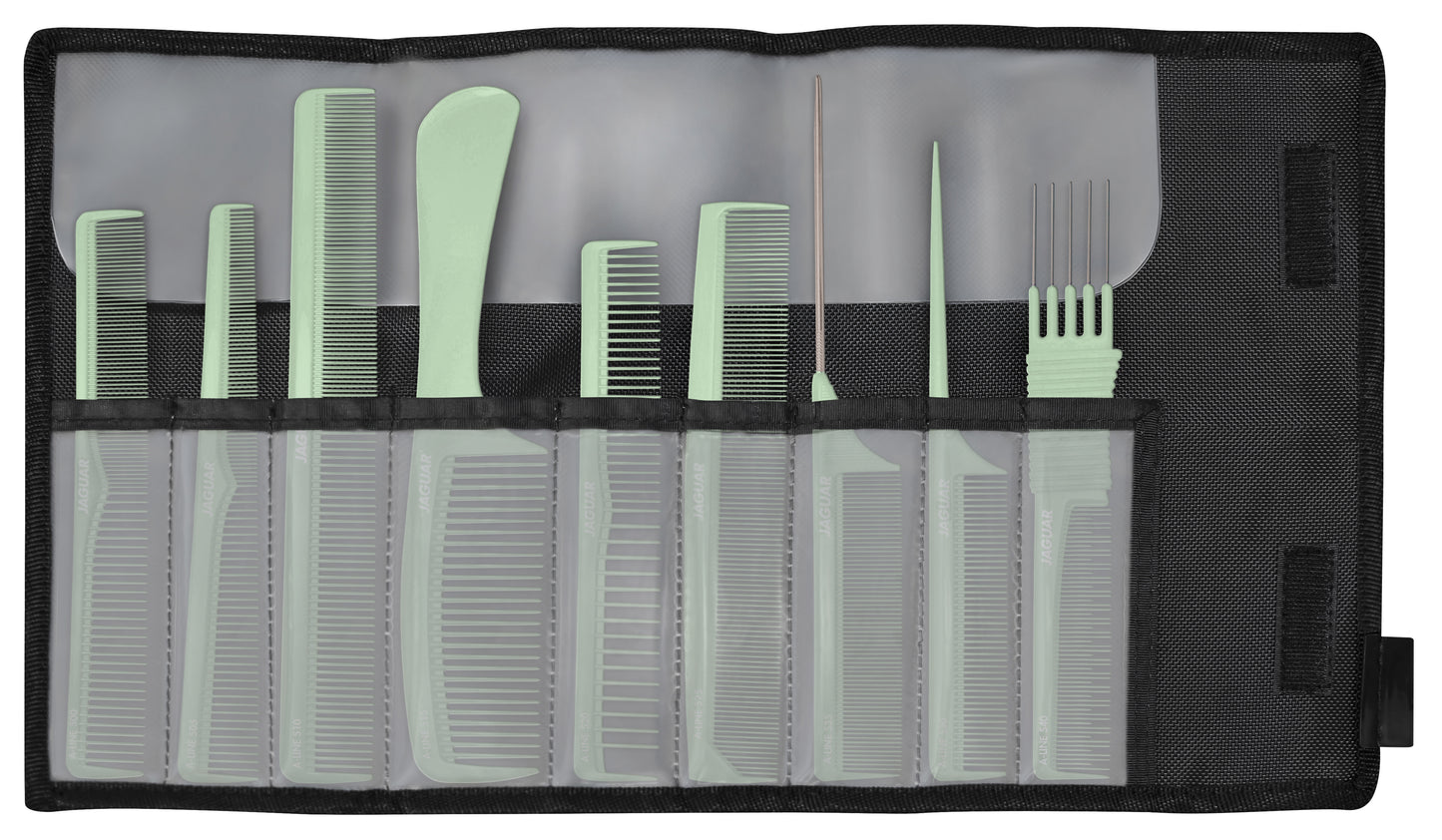 Hair cutting combs in a case