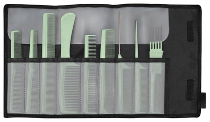 Hair cutting combs in a case