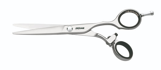 Hairdressing scissors with ergonomic design.