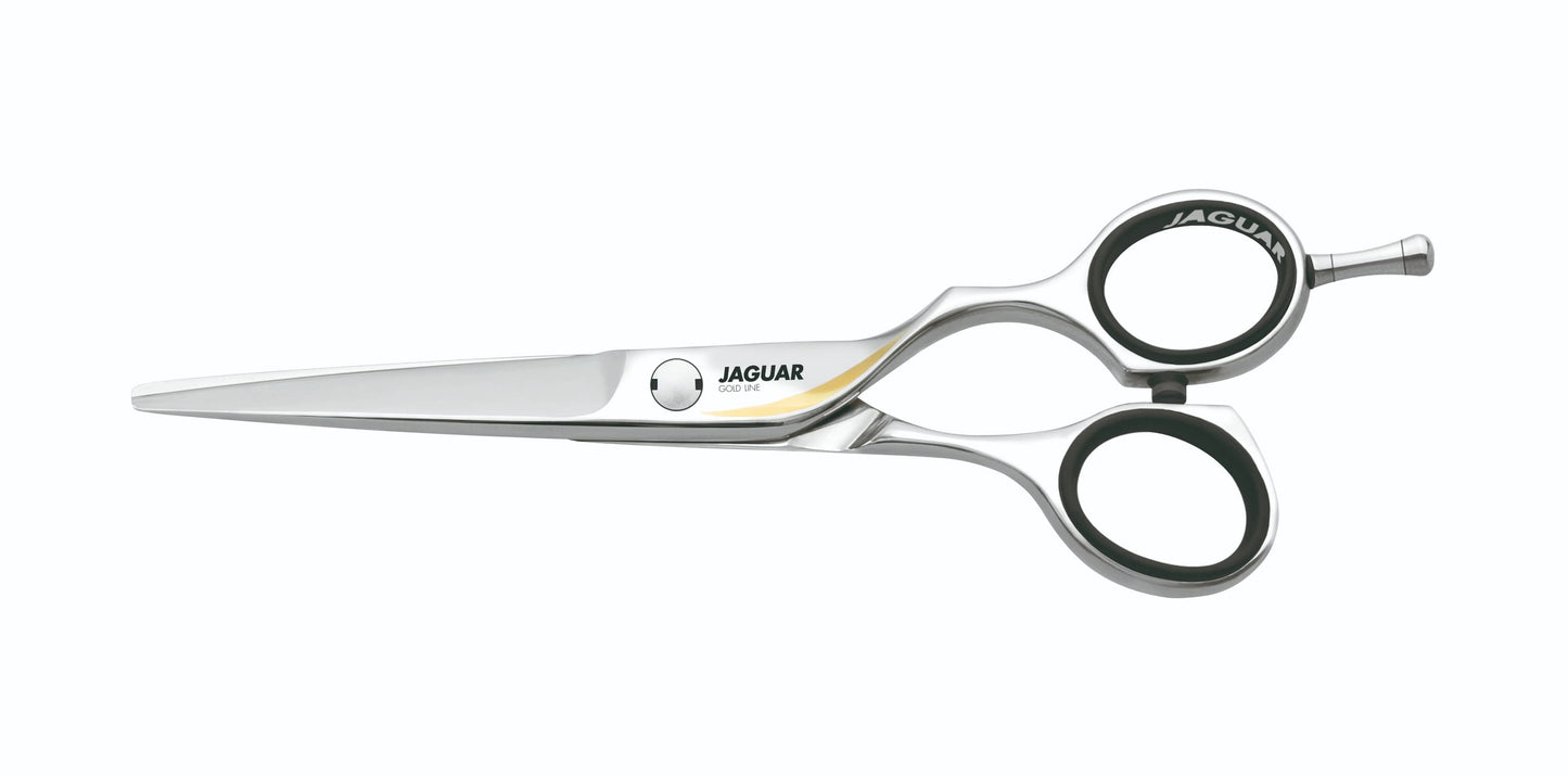 Hairdressing scissors with ergonomic design.