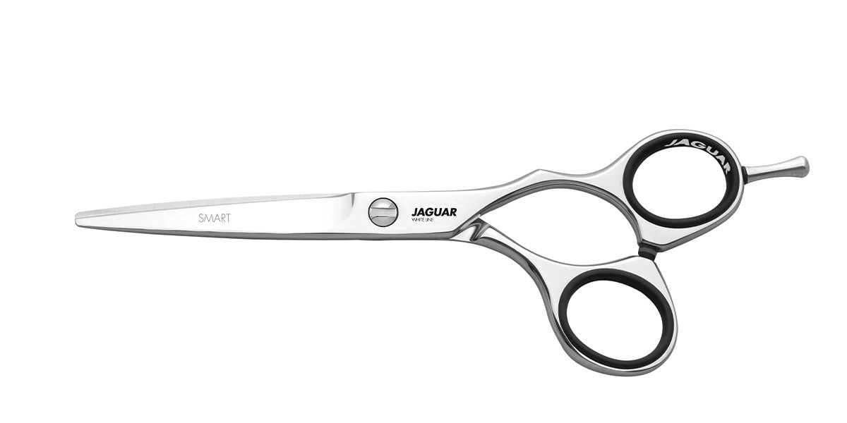 Hairdressing scissors with ergonomic design.