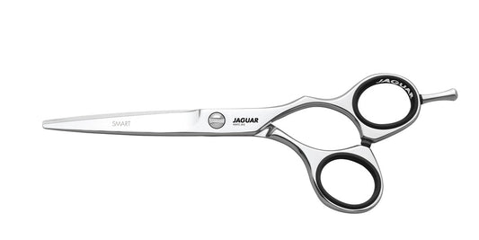 Hairdressing scissors with ergonomic design.