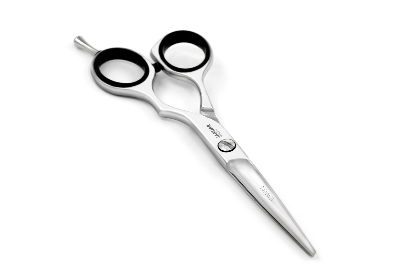 Hairdressing scissors with ergonomic design.