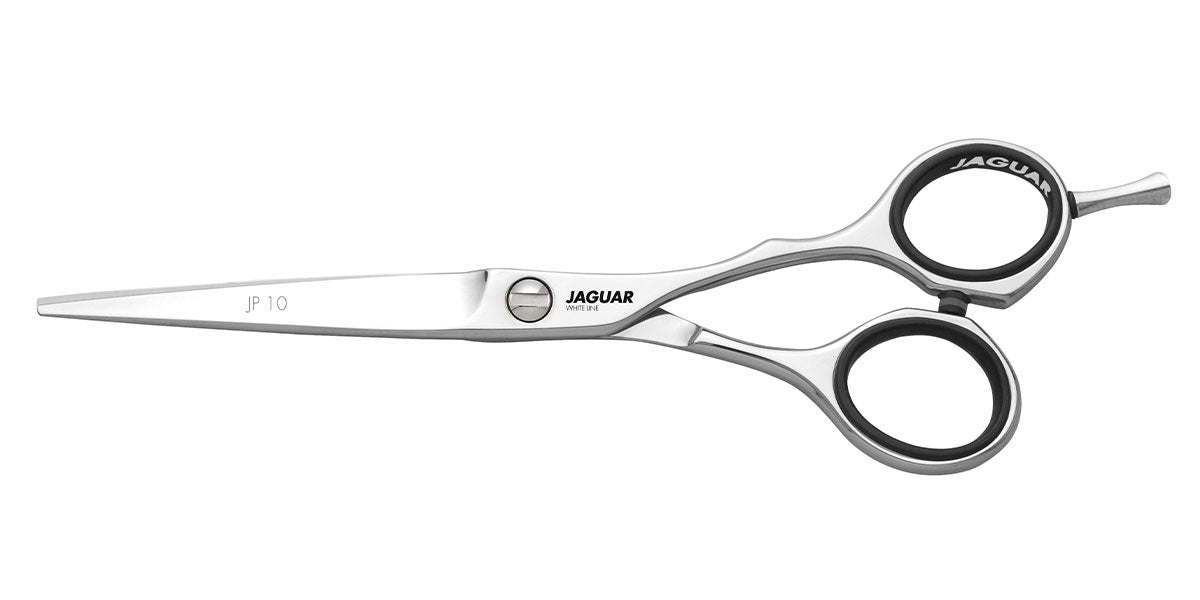 Hairdressing scissors with ergonomic design.