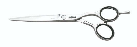 Hairdressing scissors with ergonomic design.