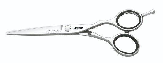 Hairdressing scissors with ergonomic design.