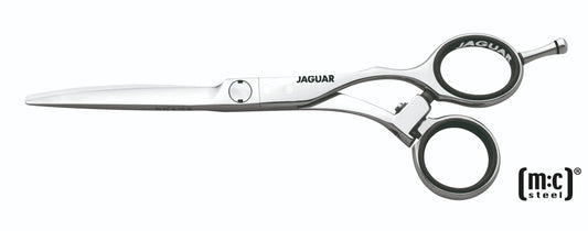 Hairdressing scissors with movable thumb rest.