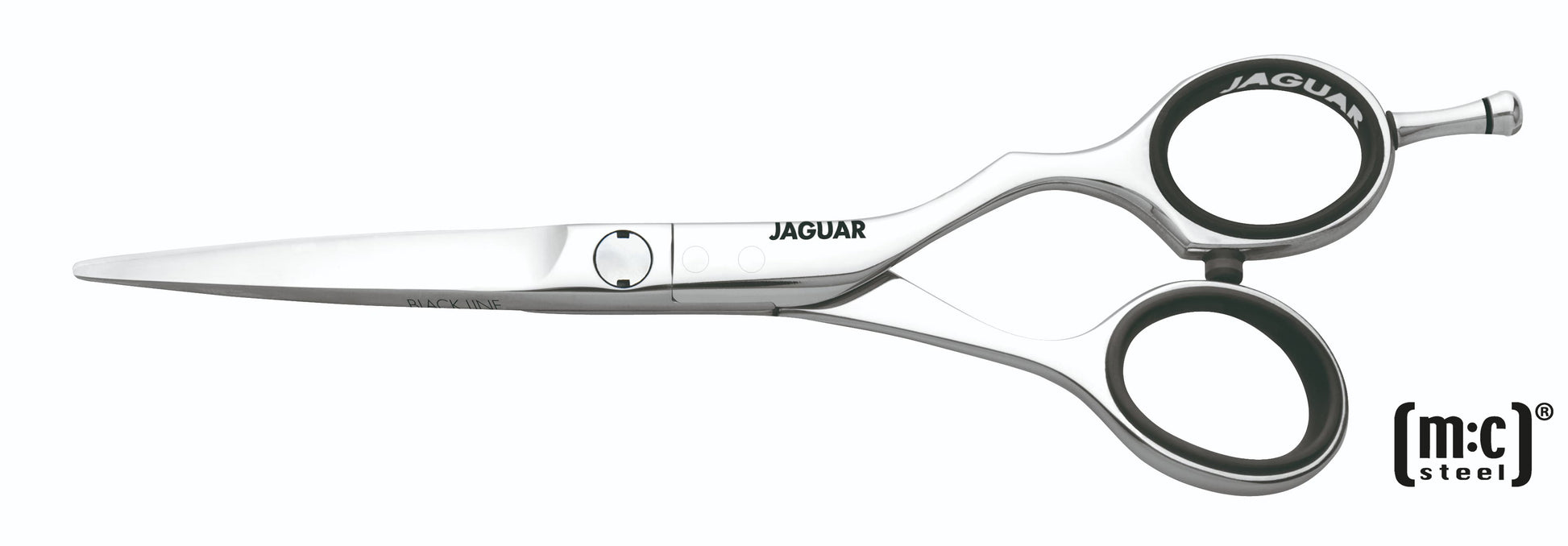 Hairdressing scissors made of stainless steel, silver.