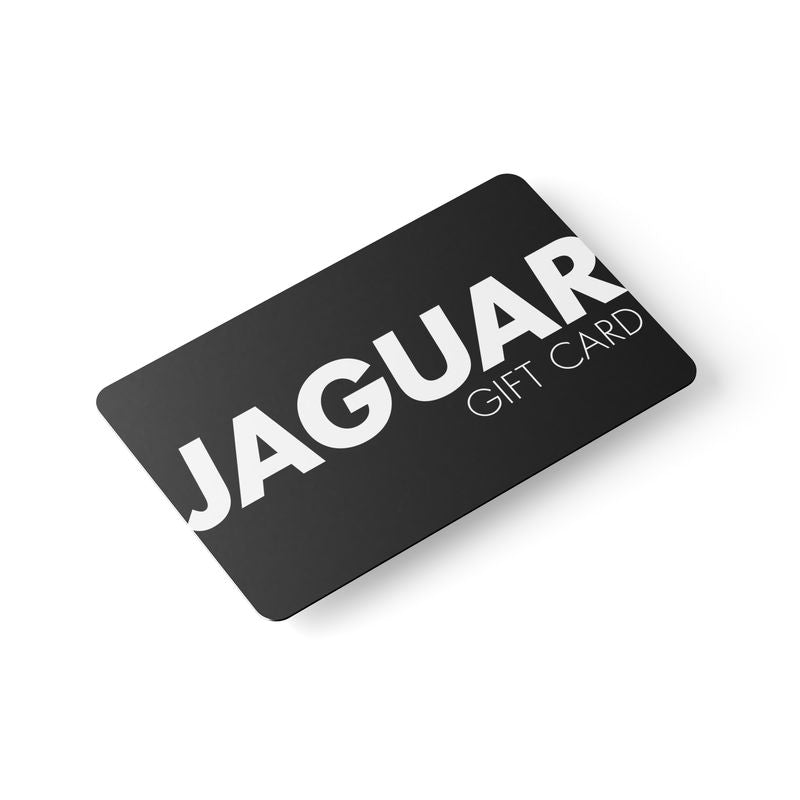 Jaguar Gift Card auf quadratischem weißem Hintergrund