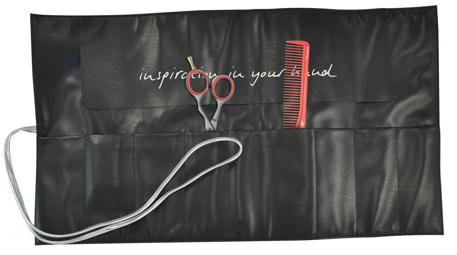 Silver roll-up bag closed.