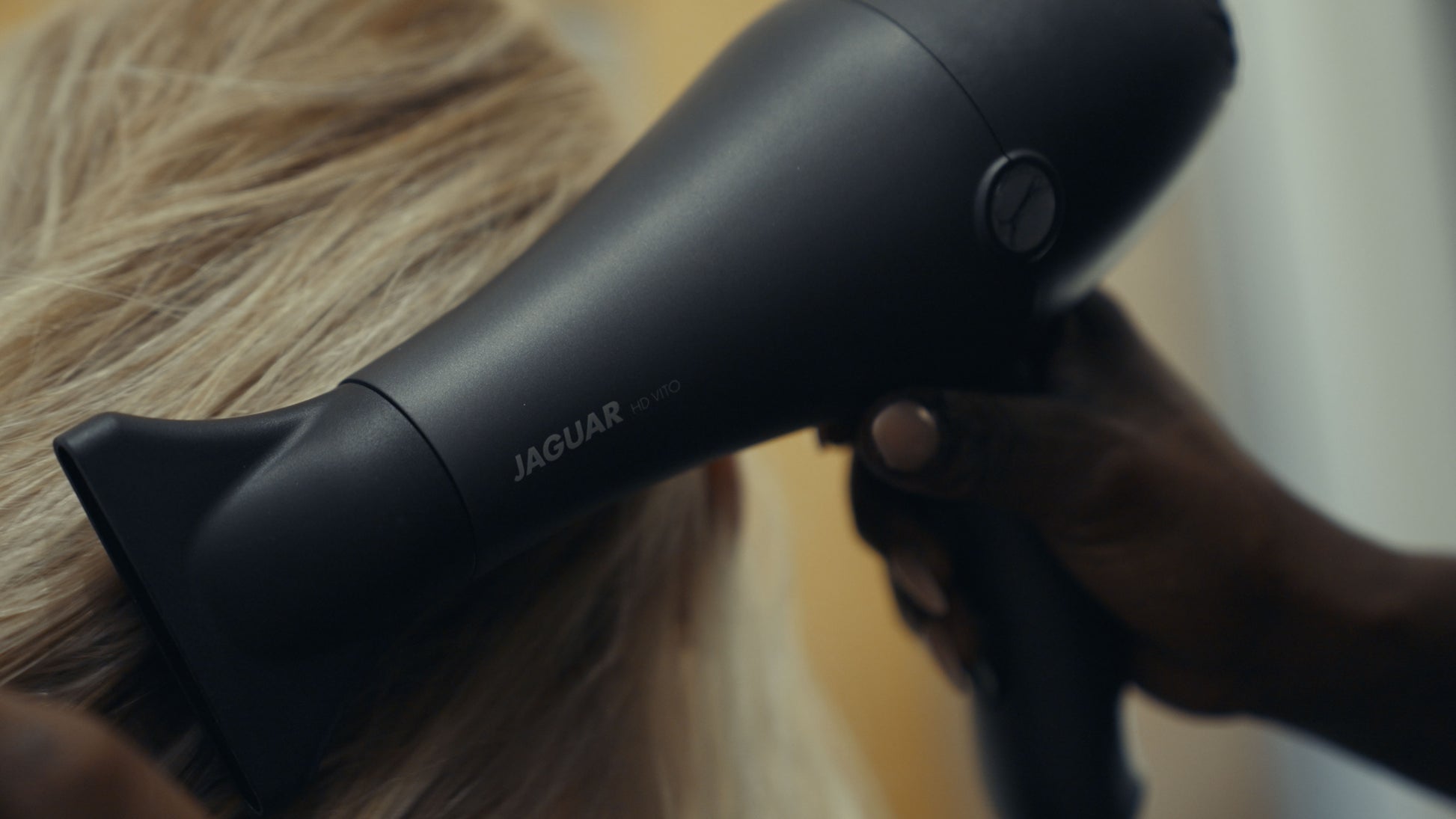 Hair dryer in black.