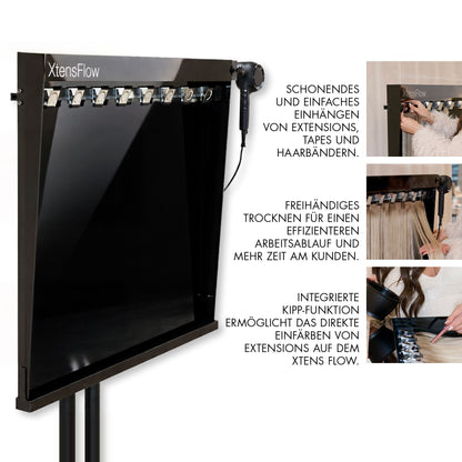 Extensions, Tapes und Haarbänder werden schonend und präzise ins Haar eingearbeitet.