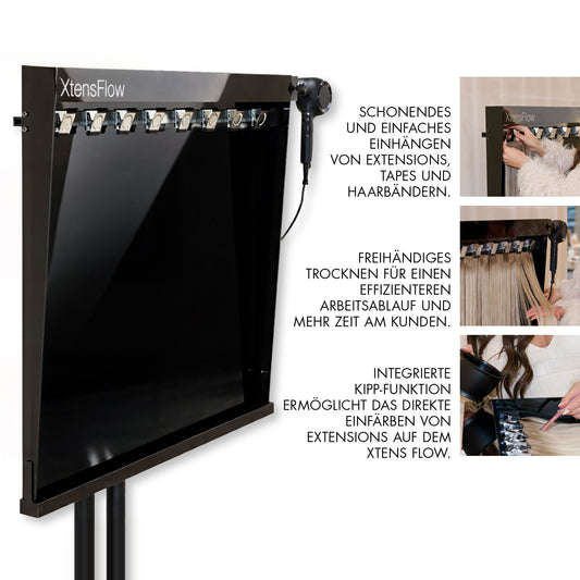 Extensions, Tapes und Haarbänder werden schonend und präzise ins Haar eingearbeitet.