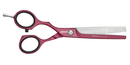 Red modeling scissors for left-handers.