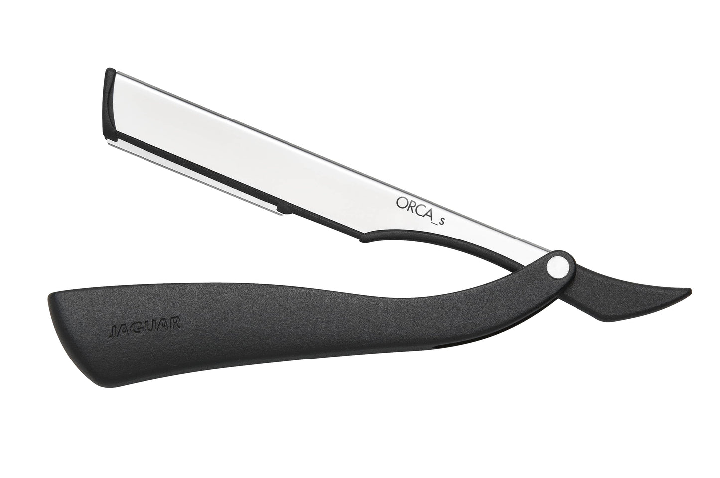 Straight razor with black handle.