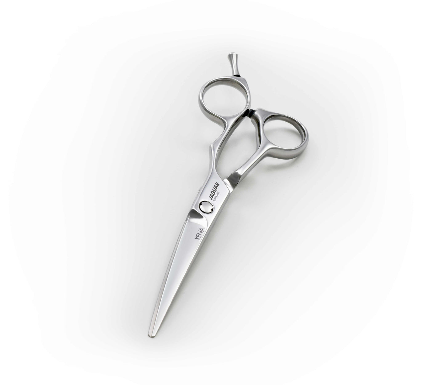 Hairdressing scissors with ergonomic design.