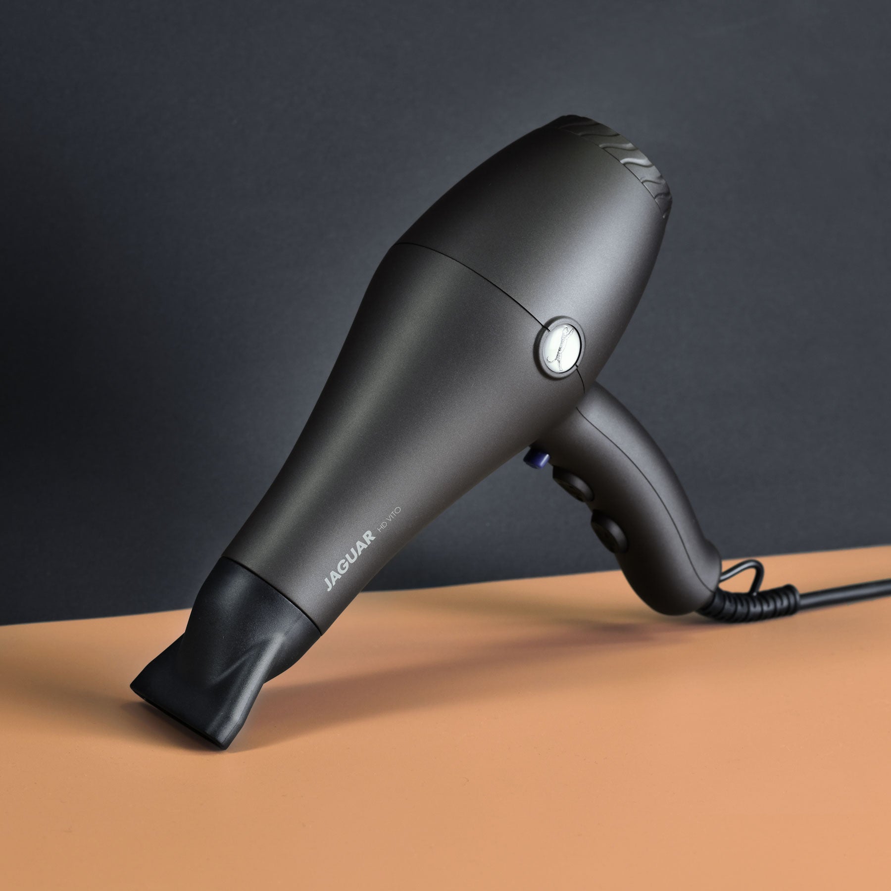 Hair dryer in black.