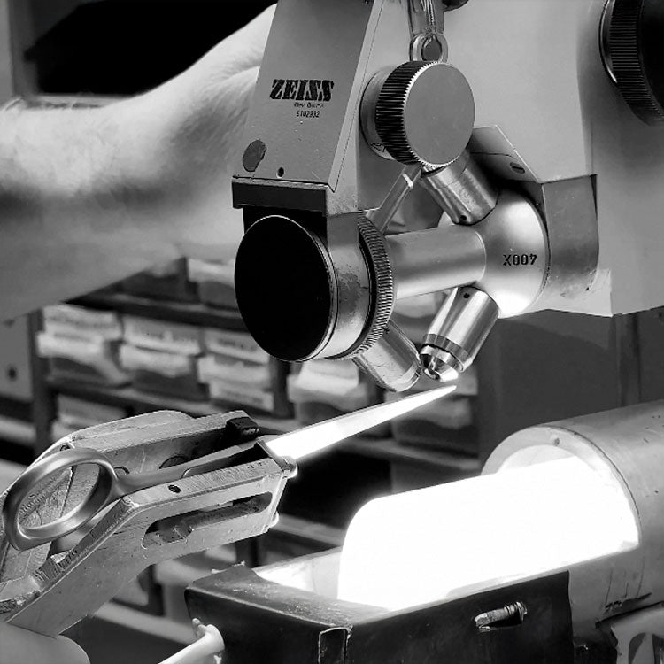 Close-up of scissor blades.