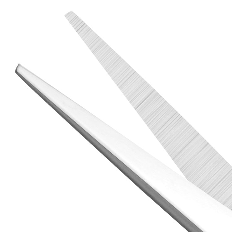 Scissor blades on a white background.
